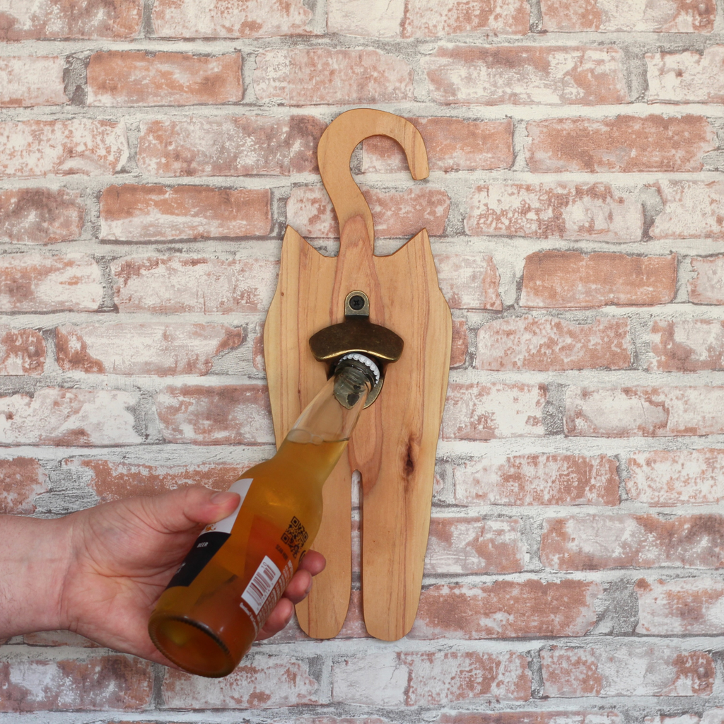 Wooden cat butt  bottle opener novelty gift cat lover joke gift